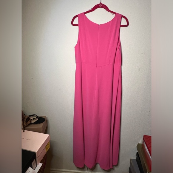 Adrianna Papell Overlay Wide leg Jumpsuit in Bubblegum Pink Size 14US Like New - Picture 9 of 14